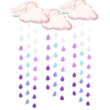 闪金水滴纸拉花创意拉花装饰 橱窗背景装饰 婚礼庆典雨滴云朵装饰