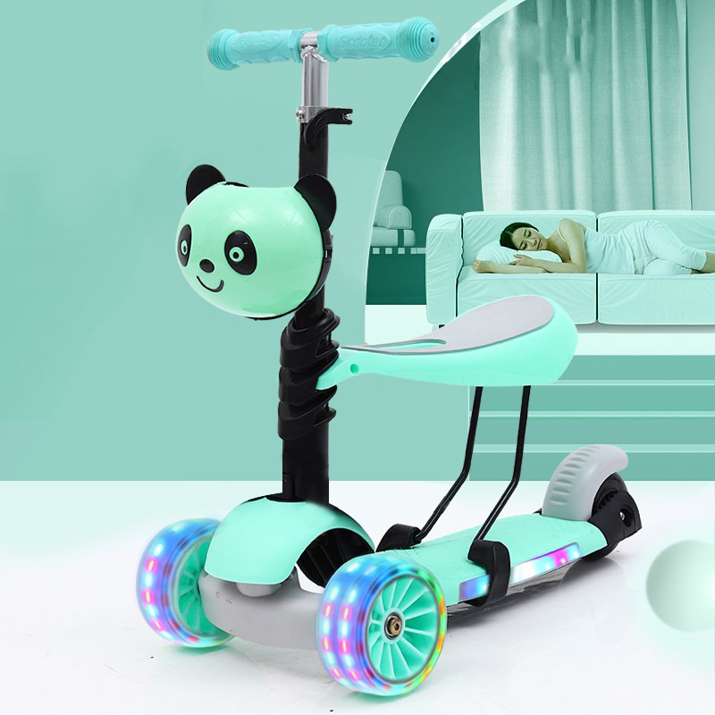 新款儿童三合一滑板车加宽悍马轮带框1-8岁宝宝多功能米高滑行车|ms