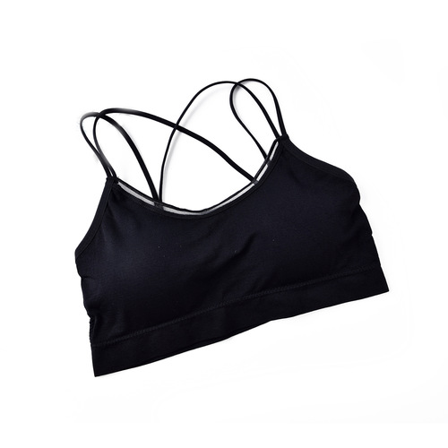 Cross-beautiful back strap wrap chest seamless one-piece seamless sports bra women's bottoming tube top anti-exposure vest
