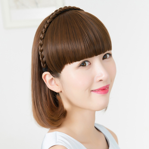 Wig bangs braided hair clip bangs lady straight bangs wig piece wig head curtain online natural false fringe