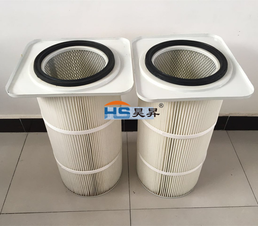 方形卡盘式法兰除尘滤芯 喷砂机粉末回收侧装卡盘覆膜除尘滤筒