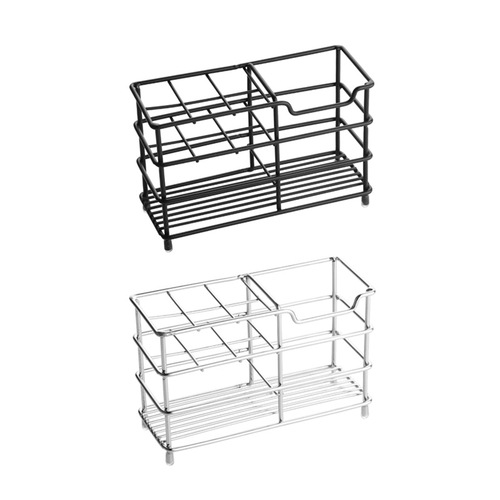 Creative stainless steel toothbrush holder punch-free bathroom toothpaste holder electric toothbrush storage rack toothbrush storage rack