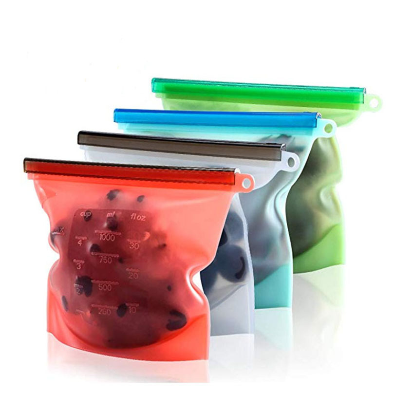 厂家直销硅胶食品保鲜袋冰箱食物真空密封袋收纳袋1000ml 1500ml