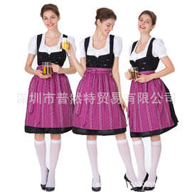 德国啤酒节巴伐利亚传统啤酒服连衣裙棉质绣花女仆装女佣服装现货