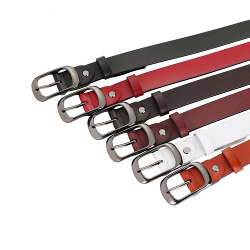Retro genuine leather belt for women, cowhide black buckle, jeans-friendly, versatile decorative casual belt for women, factory wholesale