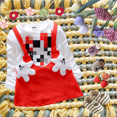 2023 Spring and Autumn New Korean Style Girls' Dress with Cotton Long Sleeve Cartoon Baby Dress - Direct Manufacturer Sale