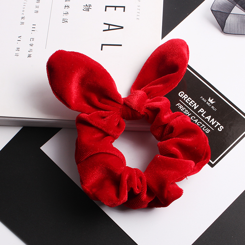 New Korean Retro Velvet Rabbit Ears Cheap Scrunchies Wholesale display picture 9