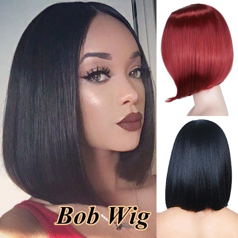 Bob Hair Wigs Perruques Bob Hair Pelucas De Cabello Bob Synthetic Wigs high temperature womens short straight hair