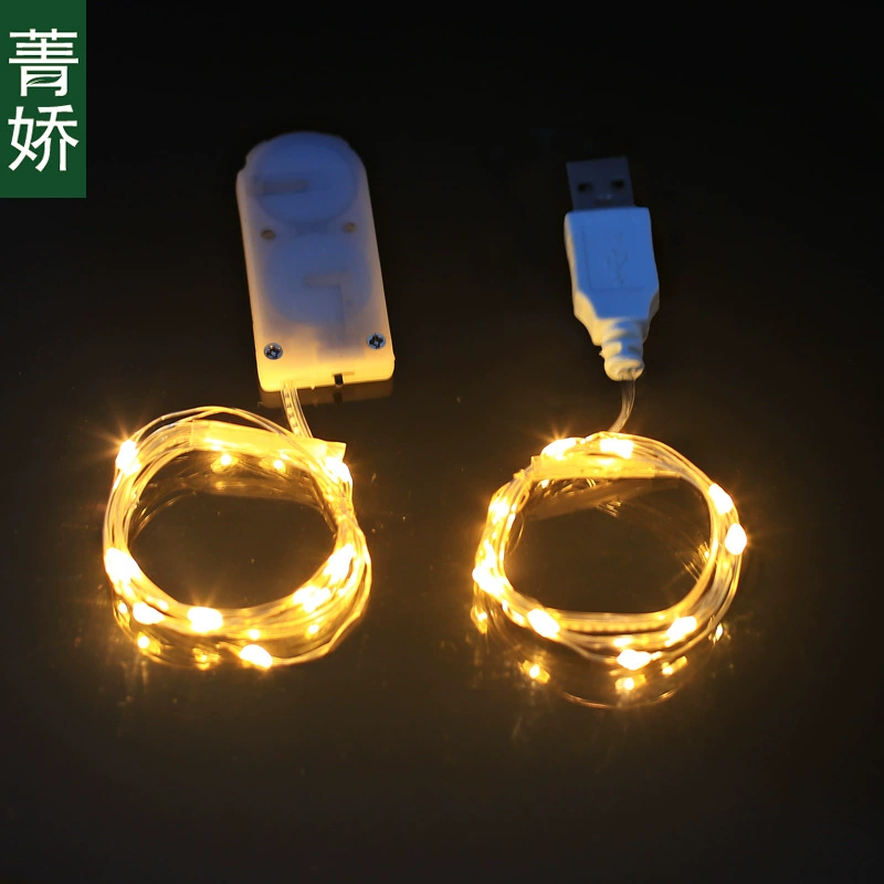 Светодиодная гирлянда 2032 батарея Кнопка USB медная проволока лампа творческий мох микро пейзаж Праздничная декоративная лампа