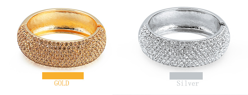 alloy wide-sided zircon bracelet