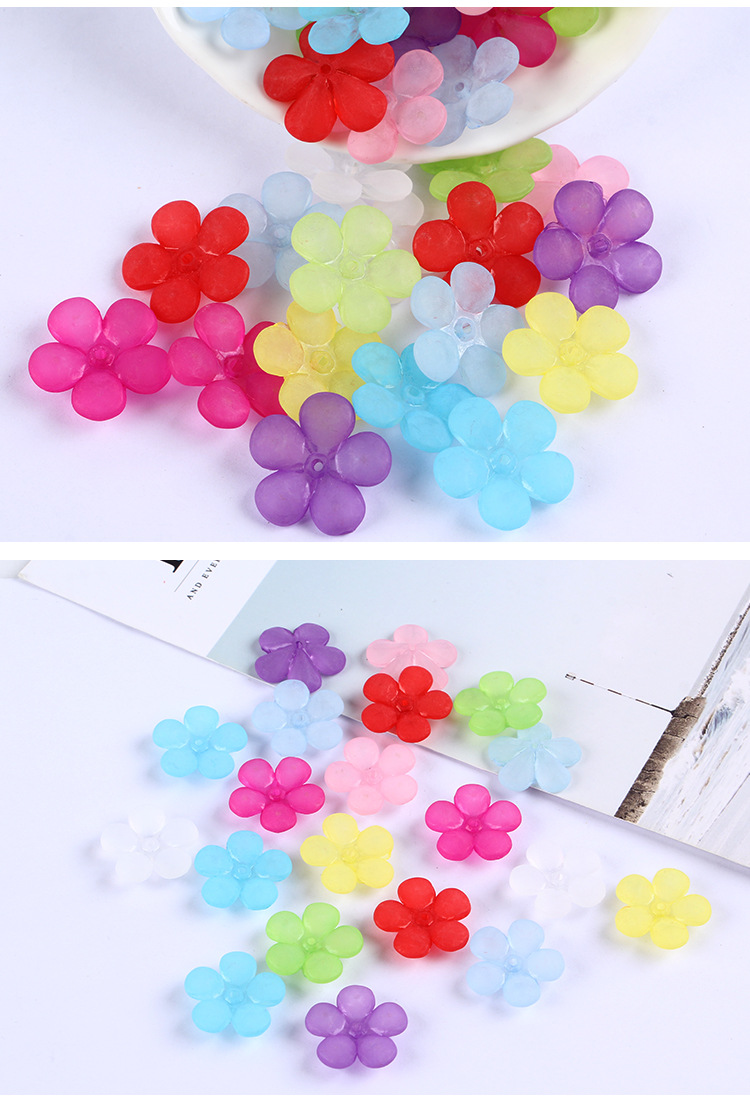 Ancient-style palace flower bridal hair accessories, hairpins, DIY accessories, acrylic frosted flower jelly, white plum blossom beads detail image 7