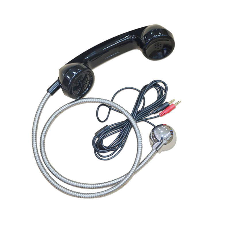 컴퓨터 방수, 방진 및 방폭 라운드 오디오 산업용 핸들 이어 피스에 연결된 3.5 인치 듀얼 오디오 헤드 핸들 이어폰