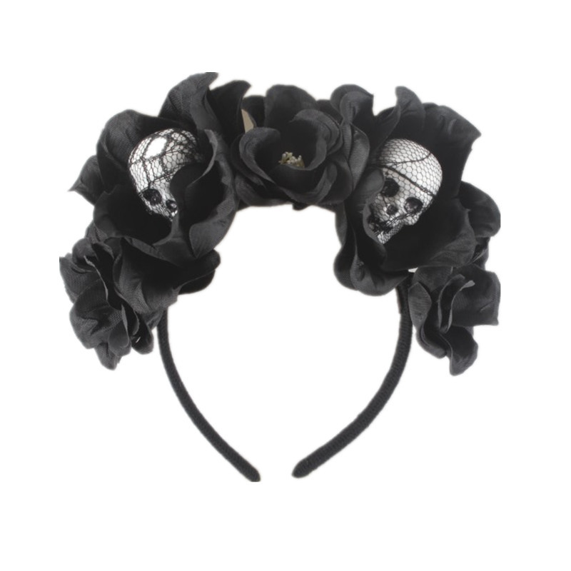 Funny Flower Skull Cloth Foam Epoxy Hair Band Party Headpieces display picture 1