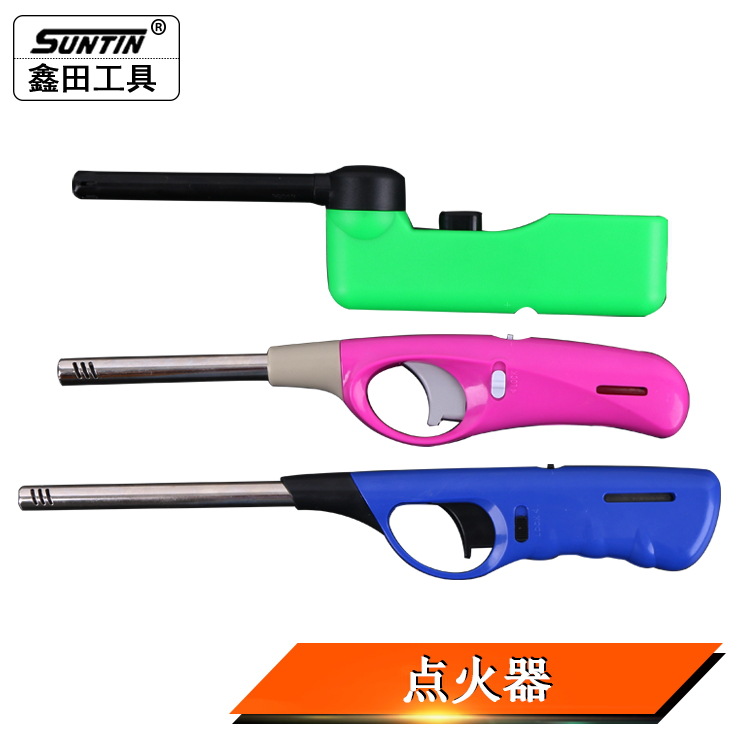 鑫田熱銷加長折疊明火戶外燒烤煤氣竈廚用塑料打火機打火槍點火器
