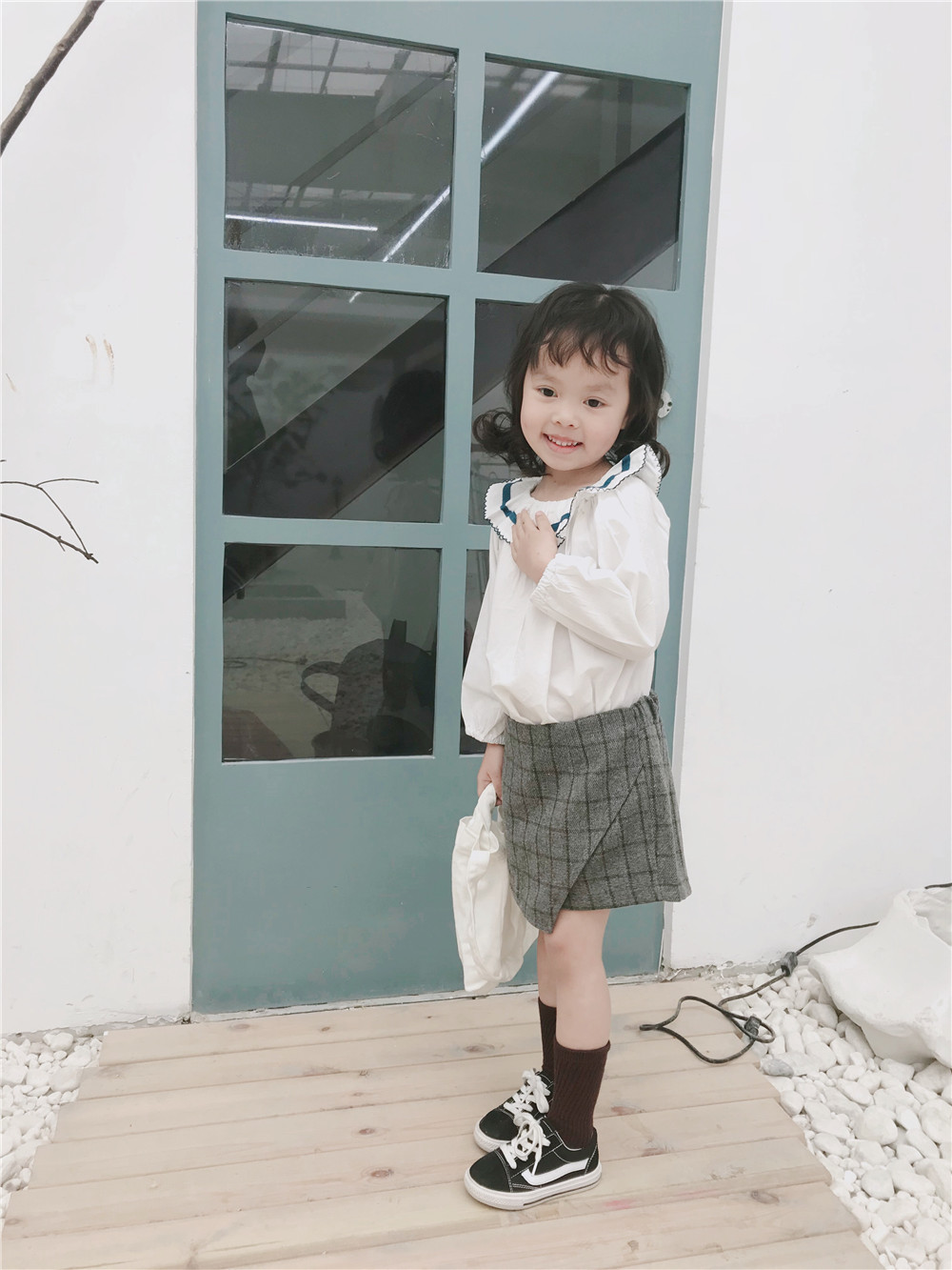 2019 Spring girl T-shirts shirt baby Lotus leaf collar shirt temperament Baby unlined upper garment Base coat