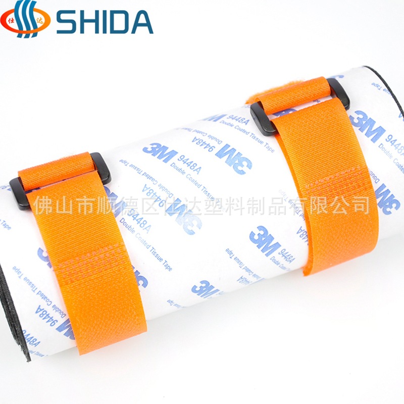 Shida hebilla inversa cinta de velcro nylon color modelo batería correa de velcro flejado Paquete de cable organizador