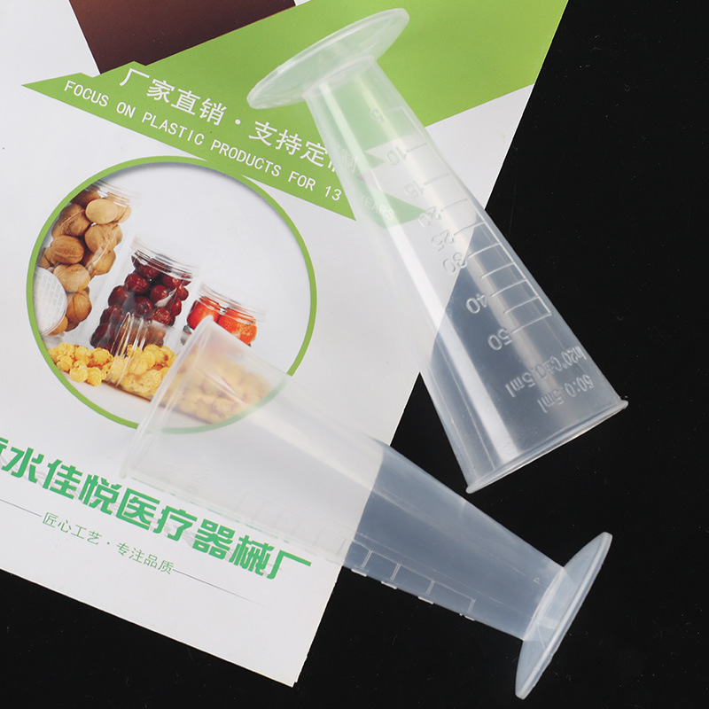 100mL triángulo de medición taza de plástico cónico vaso de precipitados Dispositivo de capacidad con escala de alta temperatura resistente taza para hornear taza