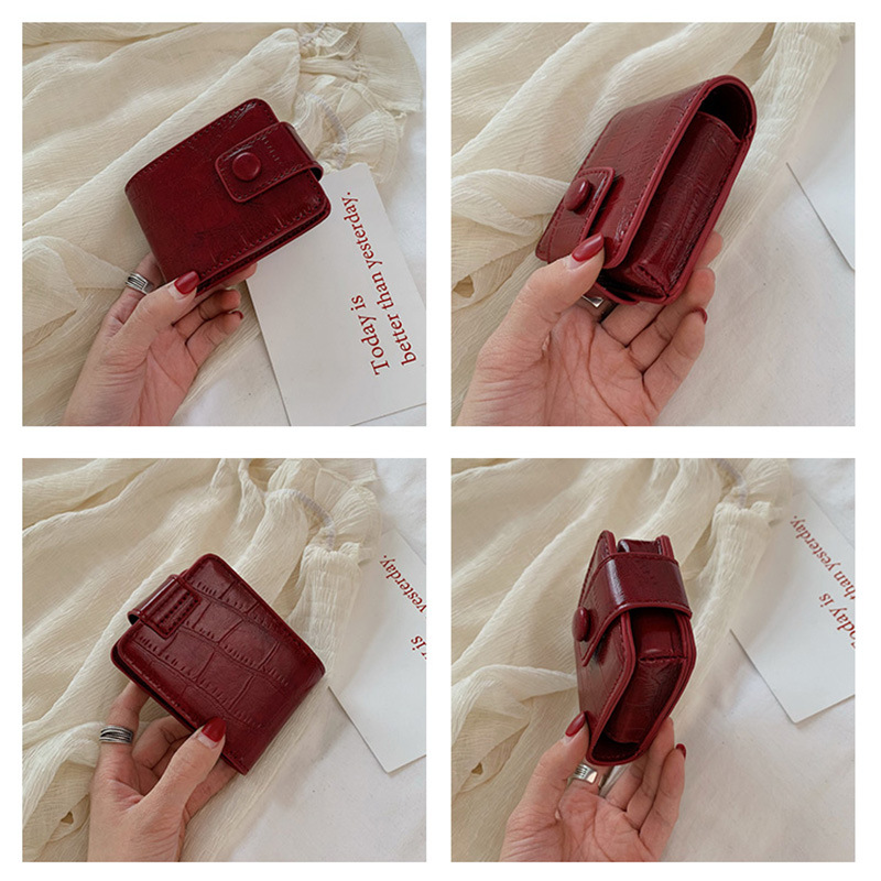High-end mini lipstick bag with mirror, small portable PU lipstick storage bag, cosmetic bag, makeup bag_voghion.com