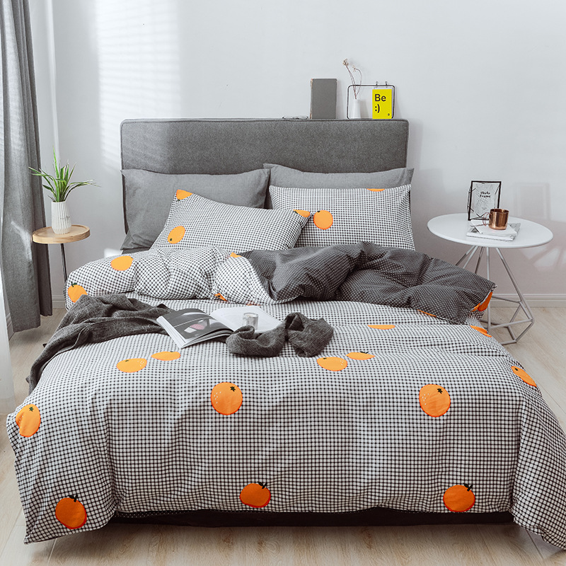 厂家直销一件代发微商爆款新款批发团购纯棉小清新印花四件套全棉|ru