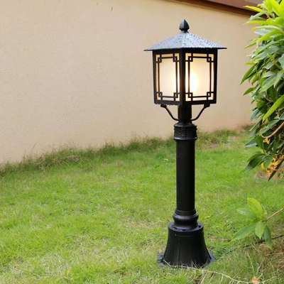 廠家直銷壓鑄鋁中式草坪燈中式景觀庭院燈戶外防水圓形花園路燈