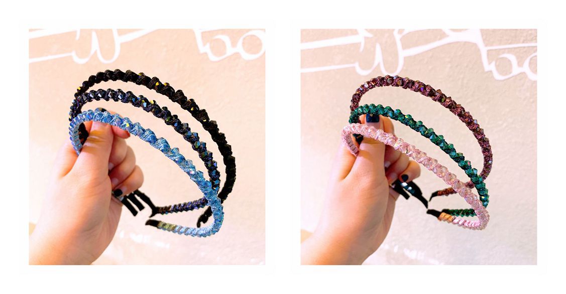 110g Weight Headwear Classification Festival Occasion Geometric Pattern Women'S Gender Retro Style Dark Blue, Pink, Purple, Green, Blue, Black Color Retro Rhinestone Crystal Fashion Headband 无