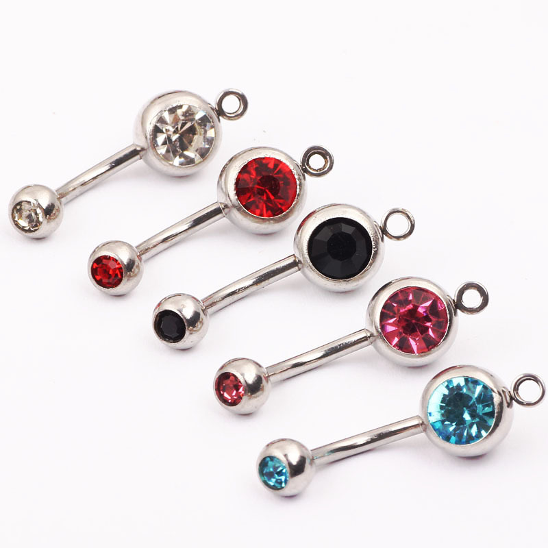 Medical Steel Double-Ended Drill Navel Ring Belly Button Jewelry O-Ring Wholesale detail image 7