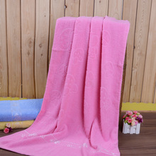 棉浴巾棉白蘑菇浴巾70*140粉色提花成人浴巾家用外贸礼品回礼浴巾