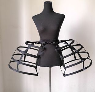 Wholesale satin hollow four layer bilateral Birdcage Fishbone skirt cosplay violence Lolita new skirt