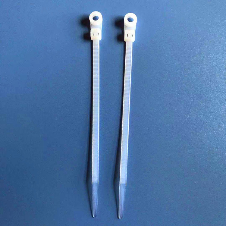 固定头扎带4*5*100*150*200*250*300mm勒死狗扎带带孔尼龙扎带