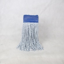 出口韩国浅蓝白色棉纱拖把头 家用线吸水墩布头 地拖物业酒店