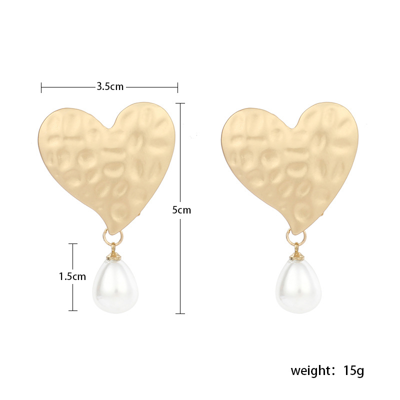 16g Weight Earrings Classification Wedding, Travel Occasion Women'S Gender Original Design Style Gold, Silver Color Fashion New Geometric Love Bohemian Fashion Pearl Earrings For Women 无