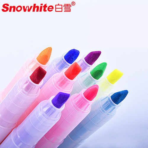 Bai Xue PB61 highlighter pen 10 colors for students light color eye protection color marker pen key marker pen multi-color pen