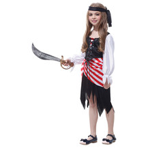 萬聖節cosplay服裝女童海盜服裝表演服演出女海盜服兒童角色服