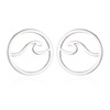 Wavy earrings stainless steel, fresh accessory, European style, wholesale