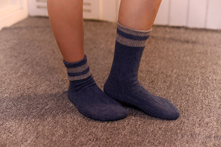 warm wool double needle middle tube socks  NSFN40112