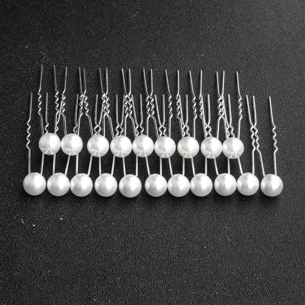 New Bridal Headgear Daily Simple Pearl U-shaped Hairpin Set display picture 1