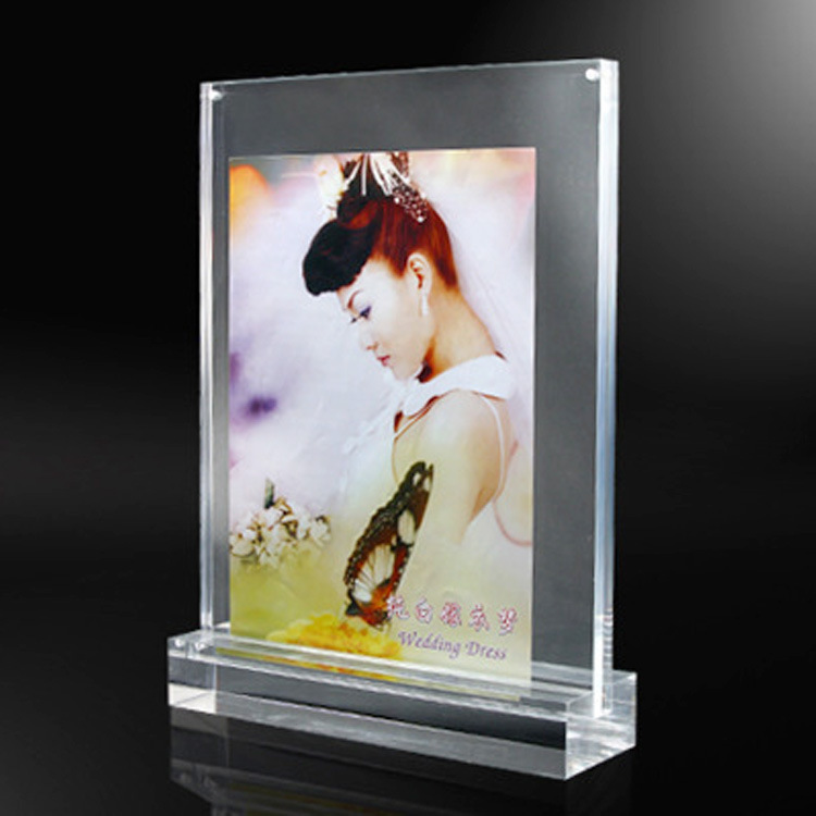 厂家定做亚克力强磁台卡台签透明水晶台牌A4双面展示架广告展示牌