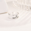 One size fashionable retro ring with letters, silver 925 sample