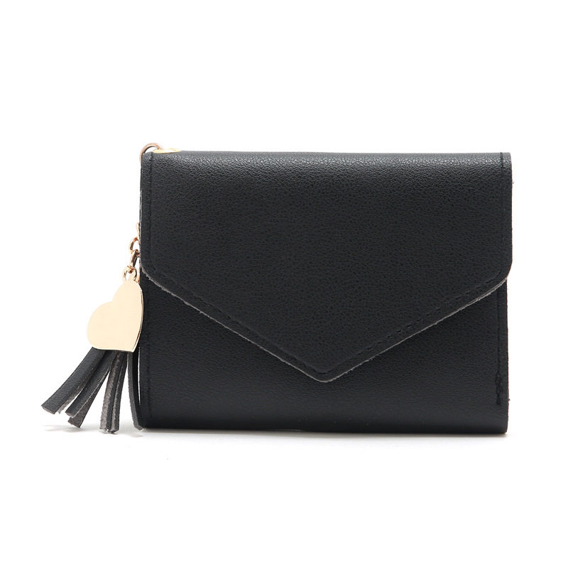 Korean Solid Color Short Tassel Wallet Wholesale display picture 16