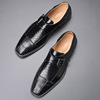 Pointed leather shoes， men's belt buckle， trendy shoes， men's cross-border distribution