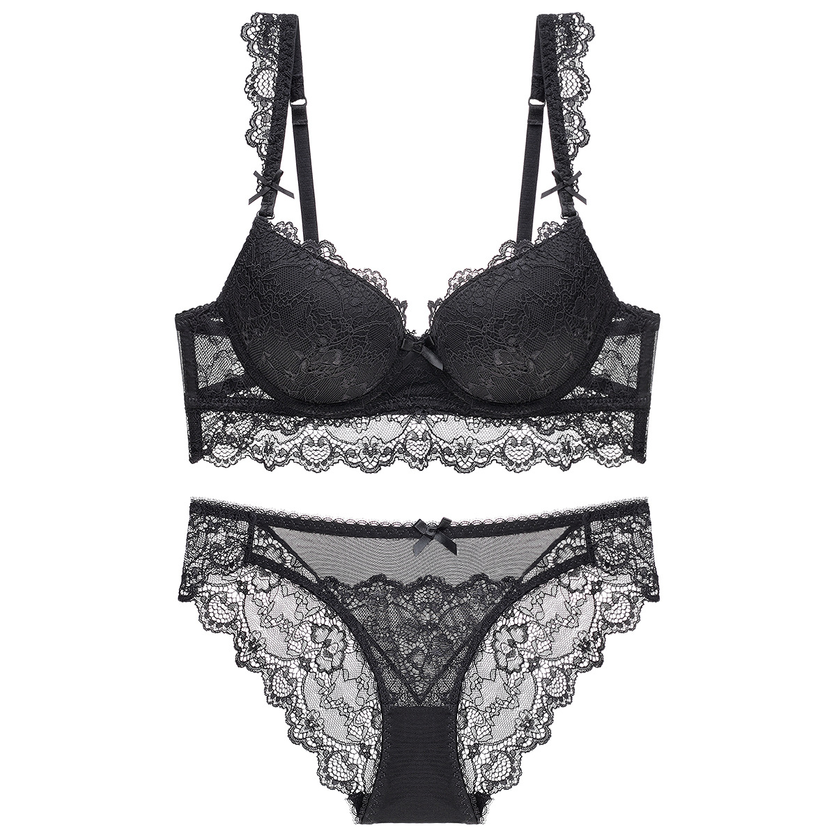 Ensemble soutien-gorge et culotte en dentelle pour femme_voghion.com