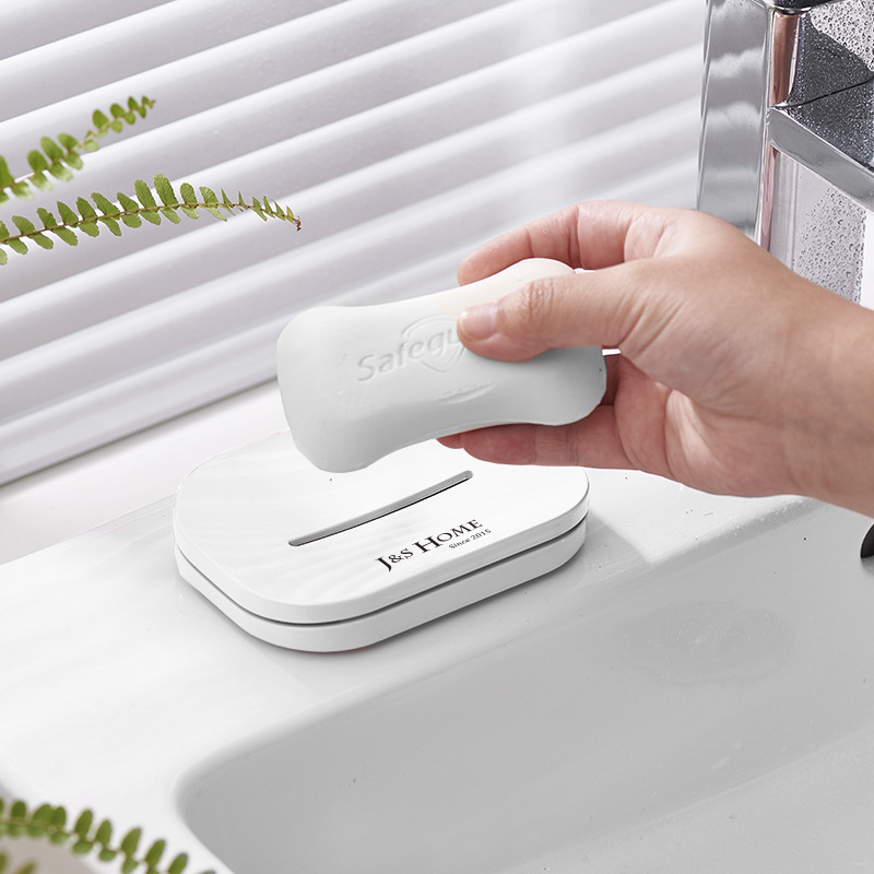 Caja de jabón dividida de doble capa de moda creativa caja de jabón ovalada simple titular de jabón antideslizante titular de jabón