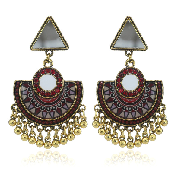 Retro ethnic earrings with tassels