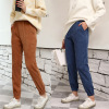 corduroy Casual pants 2019 new pattern Autumn and winter student lady Easy Ninth pants trousers Straight Show thin Carrot pants