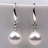 Silver needle, short hypoallergenic earrings from pearl, silver 925 sample, simple and elegant design, internet celebrity