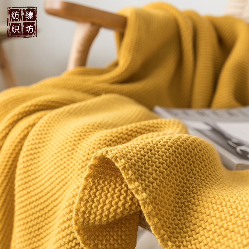 新款腈纶手工四角流苏毯 春秋盖毯 空调毯子拍照道具