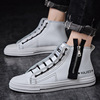 Amazon Cross border new pattern Spring High shoes zipper Korean Edition motion Versatile leisure time skate shoes personality Men's Shoes