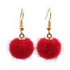 Puffer ball, long plush earrings with tassels, European style, maxi length