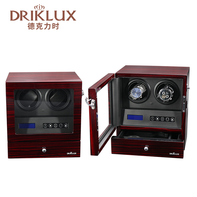 DrikLux 2表位机械手表自动上链盒带点触遥控 手表盒摇表器收纳盒