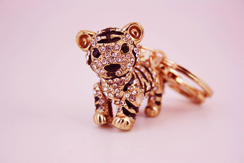 54g Weight Travel Occasion Alloy, Metal Material Tiger Pattern Unisex Gender Zodiac Little Tiger Keychain 无